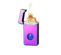 2024 Briquet rétro multifonction en métal à induction intelligente à commande vocale, briquet à kérosène, briquet réutilisable, briquet à huile transparent, cadeau for homme (argent) (sans carburant)(