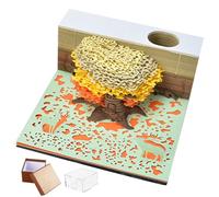 2024 Calendrier Mémo Pad 3D PAD MOMO AVEC AFFICHAGE FORME DE L'ARBRE DÉCORATIVE 3D BOODPAD BUREAU BUREAGE CADE Memo Cadeau pour collègue Friend, Orange Red