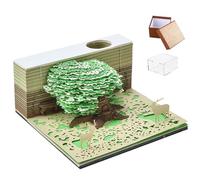 2024 Calendrier Memo Pad 3D PAD MOMO AVEC AFFICHAGE FORME DE L'ARBRE DÉCORATIVE 3D BOODPAD BUREAU BUREAGE CADE MÉMO CADE POUR CÉLANGE, GREEN