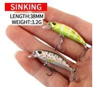 2024 chaud 38mm 3.2G Mini coulant méné leurres de pêche Jerkbaits Peche appât artificiel Wobbler leurre pour la pêche à la truite bar carpe I