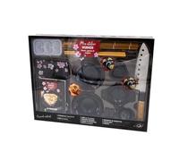 Mon Atelier Sushis, Makis, Gyozas Et Onigiris - Coffret Avec 1 Plateau, 2 Bols, 1 Livre De Recettes, 1 Couteau Santoku, 2 Paires De Baguette, 1 Natte En Bambou, 2 Supports De Baguettes, 2...