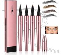 2024 Crayon Sourcils 3D étanch, Rayon Sourcils Magique, Avec 4 Pointes Micro-fourchettes, Crayon Sourcils 3D étanch, Forte Adhérence Pour Créer Des Sourcils Naturels (Lot de 4)