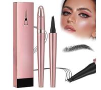 2024 Crayon Sourcils 3D étanch, Rayon Sourcils Magique, Avec 4 Pointes Micro-fourchettes, Crayon Sourcils 3D étanch, Forte Adhérence Pour Créer Des Sourcils Naturels (Noir)