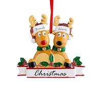 2024 Décorations de Noël personnalisées,Suspension de Noël en résine avec cerf,Boules de Noël Personnalisables à 2/3/4/5/6/7/8 Noms,Décorez Votre Arbre de Noël,Décorations de Noël