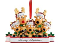 2024 Décorations de Noël Personnalisées - Suspension en Résine Avec Cerf, Boules Personnalisables à 2/3/4/5/6/7/8 Noms pour Arbre de Noël