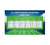 2024 Du Supporteur Drapeaux européens Bunting Country Flags Streamers Format Football Matching Poster 70,8 x 43,3 pouces France
