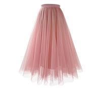 2024 Femme A-Ligne Jupe Princesse Long Jupe Tutu Tulle Petticoat Jupon Basique Irrégulière Plissée Jupe Costume de Carnaval Robe de Fête Jupe de Danse Bulle Jupe Tutu Rockabilly Jupe Longue Femmes