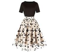 2024 Femme Robe de Soirée Chic Jointif avec Ceinture Vintage rétro année 50s pin-up Rockabilly Swing à Fleurs Vintage Rétro 1950's Audrey Hepburn Robes de Mariage Fête Demoiselle d'honneur Bal