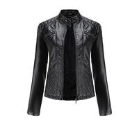 2024 Femme Veste De Loisirs En Cuir Synthétique, Veste En Cuir Femme Fermetures Éclair Femme Veste En Cuir PU Slim Manteau De Motard Automne Et Printemps Mode Manteau De Vélo De Moto
