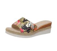 2024 Femmes Dames Pantoufles en Lin Sandales Plateforme à Bout Ouvert Antidéparant Chaussons d'Intérieur/Extérieur Pantoufles Sandales Espadrilles Compensées Eté Respirant Chaussures de Piscine