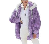 2024 Femmes Manteau Veste en Peluche Parka Fausse Manches Longues Sweat à Capuche Chaud Veste Polaire Teddy-Polaire Veste en Fausse Fourrure Taille: S-5XL