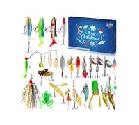 2024 Fishing Advent Calendar for Men 24 Days Countdown to Christmas Fishing Lure Gift Set with