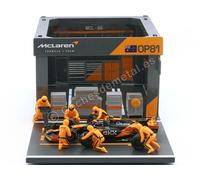 2024 Garage Pit Lane McLaren Team MCL38 N°81 Oscar Piastri Avec Figurines de l'É