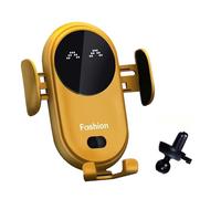 2024 Gumaxx Phone Holder, Support Telephone Voiture Induction, 360° Rotation Chargeur sans Fil Voiture, Support Téléphone Voiture de Grille d'Aération, Rapide Chargeur Induction Voiture (Jaune)