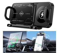 2024 High Intelligent Mobile Phone/Pad Holder, Support Intelligent pour téléphone et Tablette, Support Tablette Voiture avec Rotation Automatique, 15W Chargeur de Voiture pour téléphones (Noir)