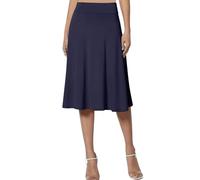 2024 Jupes Femme - Jupe Scintillante pour Femme Jupe Trapèze Taille Elastique Jupe d'affaires Classique Simple Jupe de Plage élastique en Denim pour Soirée Cocktail