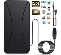 2024 Latest Indoor TV Antenna TNT HD with Amplifier,400km+ Long Range Reception 360°,UHF VHF Salon,Caravan Camper,Strong Magnetic Base (TV-Cable)