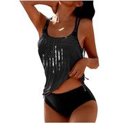 2024 Maillot De Bain 2 Pieces Femme Imprimé Motif Tankini Femme 2 Pieces Grandes Tailles Vintage Tankini De Plage avec Taille Basse String Bas De Tankini Femme Maillot De Bain Pas Cher