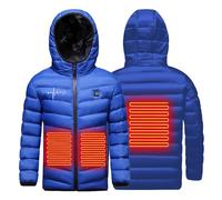 2024 Manteau Chauffant Enfant Veste Chauffant Electrique Blouson Garçons Filles avec 3 Zones de Chauffage Manches Longues Veste Chauffante Doudoune imprimé Anime Vêtements Chauffants Pas Cher