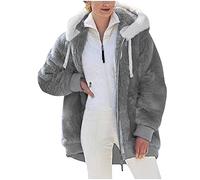 2024 Manteau Femme Hiver avec Poche Zippé Polaire Slim Business Sport Tenue Funky Cardigan Vintage Chic Pull Tunique Mi Saison Blouson