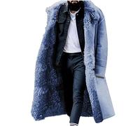 2024 Manteau Long Fausse Fourrure Homme Décontracté Veste en Cuir Overdose Mode Hiver Soldes Parka Long Veste Pardessus Casual Outwear Vestes en Polaire d'hiver Blouson mi Saison Pas Cher