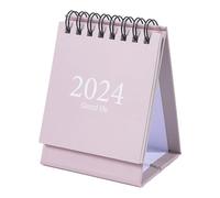 2024 Mini Desk Calendar Double Wire Coil Daily Planner Eleby Functional Desktop Organiteur pour Home Office 75x60x105mm (Blanc) (Noir) (Beige) (Rose poussiéreux)