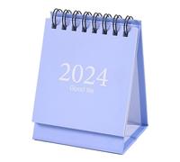2024 Mini Desk Calendar Double Wire Coil Daily Planner Eleby Functional Desktop Organiteur pour Home Office 75x60x105mm (Blanc) (Noir) (Beige) (Rose poussiéreux) (Vert clair) (Ciel bleu)