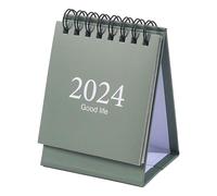 2024 Mini Desk Calendar Double Wire Coil Daily Planner Eleby Functional Desktop Organiteur pour Home Office 75x60x105mm (Blanc) (Noir) (Beige) (Rose poussiéreux) (Vert clair)