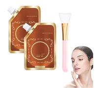 2024 New Anti-Blemish Anti-Aging Anti-Wrinkle Tear-Off Mask, Juelreou Mask, Beautykomi Sleep Facial Mask, Anti-Aging Gold Face Mask, Peel Off Facial Mask (brown 2PC)