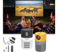 2024 New Cylinder Projector, Cylinder TV Projector, Cylinder Mini Projector with WiFi, 4k Projector Cylinder Ultra HD Projector, Portable Cylander TV Projector for Phone/TV/Laptop (Yellow+Black,2pcs)