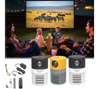 2024 New Cylinder Projector, Cylinder TV Projector, Cylinder Mini Projector with WiFi, 4k Projector Cylinder Ultra HD Projector, Portable Cylander TV Projector for Phone/TV/Laptop (Yellow+Black,3pcs)