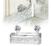 2024 New Light Luxury Style Glacier Pattern Suction Cup Shelf,Shower Caddy Suction Cups Heavy Duty,Corner Shower Caddy Shower Shelves,NO-Drilling Removable Basket DIY Shower Organizer (White-A, Small)