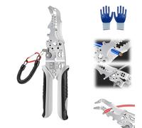 2024 New Multifunctional Elbow Wire Stripping Pliers with A Spring Keychain, Multifunctional Wire Stripper Crimper Cable Cutter Pliers, Professional Electrical Wire Stripping Tool with Elbow (1Pcs)