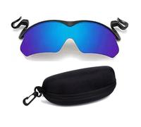 2024 New Polarized Clip Cap Sunglasses, Clip cap lunettes de soleil, Lunettes de soleil polarisées, Surlunettes de soleil avec etui lunettes, pour hommes femmes conduite voyage outdoor sports (Bleu)