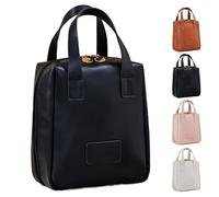 2024 New Premium Makeup Bag, Multi Compartment Toiletry Cosmetic Bag, Portable Hand-Held Shell Storage Bag, Waterproof PU Leather Large Capacity Travel Makeup Organizer Bag (Black)