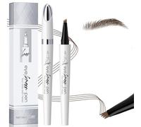 2024 Nouveau crayon à sourcils imperméable magique, micro crayon à sourcils 3D avec applicateur à 4 pointes de fourche, crée sans effort des sourcils d'apparence naturell (Marron clair)