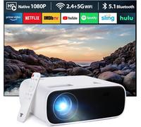 2024 Nouveau projecteur haute performance, prend en charge Switch et PS5 sans délai, vidéoprojecteur avec WiFi et Bluetooth, 20000 lumens 4K, résolution Full HD 1080P, (version haute luminosité)