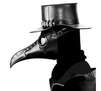 2024 nouveau style Masque de Docteur de Peste, Masque de Nez Long Bec Oiseau Steampunk Déguisement Masque de Medecin de Peste, Masque de Bec de Halloween pour Party Carnaval Cosplay (noir)