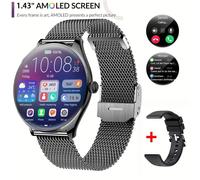 2024 Nouvelle Montre-Bracelet Ultra Mince Pour Xiaomi Femmes Montre Intelligente Pour Hommes Entièrement Tactile Sport Fitness Montres Bt Appel Numérique Smartwatch.Mesh Belt Black.Ultra Thin