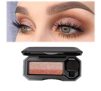 2024 Nouvelle plaque de fard à paupières bicolore, fard à paupières bicolore portable, maquillage pailleté pour les yeux Fard à paupières longue tenue hautement pigmenté avec paillettes exquises
