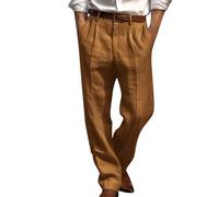 2024 Pantalon en Coton Homme Été Décontracté, Jogging de Sport Couleur Unie, Chino Regular Fit Stretch, Business Ample avec Poches