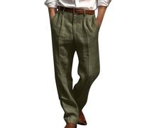 2024 Pantalon en Coton Homme Été Décontracté, Jogging de Sport Couleur Unie, Chino Regular Fit Stretch, Business Ample Avec Poches