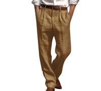 2024 Pantalon en Coton Homme Été Décontracté, Jogging de Sport Couleur Unie, Chino Regular Fit Stretch, Business Ample avec Poches
