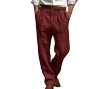 2024 Pantalon en Coton pour Homme Été Décontracté, Jogging de Sport Couleur Unie, Chino Regular Fit Stretch, Business Ample avec Poches