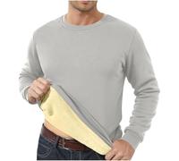 2024 Pas Cher Pull Polaire Homme Hiver Chaud Sweat Homme Polaire Col Rond pull Blouson Homme Hiver Chaud Thermique avec Doublure laine Sweatshirt Epais en Peluche Sweat Zippé Homme Sans Capuche
