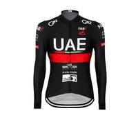 2024 Polaire thermique d'hiver Pro Team UAE Black Manches longues Maillot de cyclisme pour hommes, Veste de cyclisme de route plus chaude Vêtements de cyclisme à séchage rapide (XL)