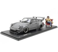 2024 Porsche RWB Bodykit Gris Nardo + Figura Akira Nakai Edición Limitada 1:18 S