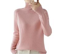 2024 Pull Cachemire Femme Hiver Chaud Pull en Tricot Léger Couleur Unie Manches Longues Chic et Elegant Col V Col Rond Elástique Top Vetement Femme Solde Pull Femme Hiver Sweater Mode Femme Pas Cher
