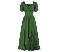 2024 Robe Médiévale Femme avec Manches Trompette Robe Reine Femme Victorienne médiévale Renaissance Gothique Maxi Carnaval Halloween Cosplay Grandes Tailles fête Deguisement Princesse Adult Longue