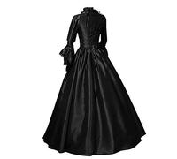 2024 Robe Rétro Médiévale Femme Grande Taille Manches Trompette Robe Reine Femmes Victorienne Médiévale Renaissance Gothique Maxi Robe Vintage Adulte Deguisement Carnaval Halloween Cosplay Fête